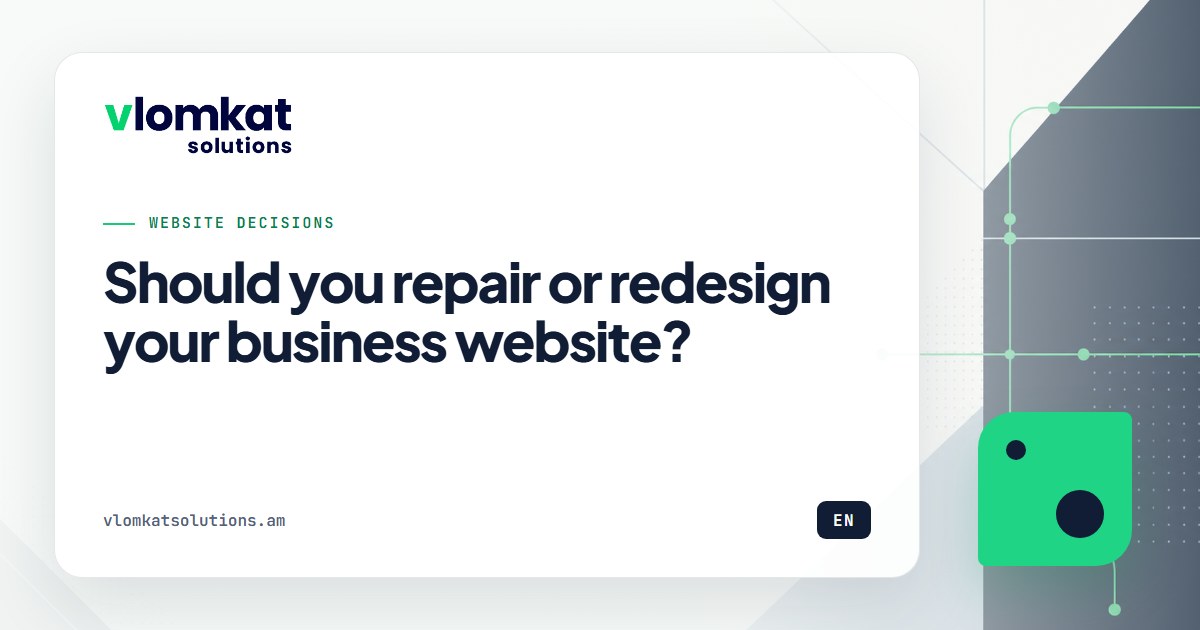 Repair or redesign a business website